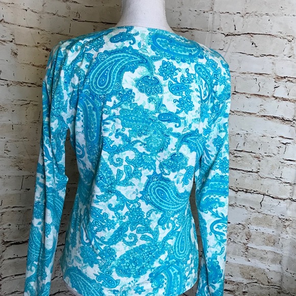Bin A-2#1  [👚 Lands’ End Paisley top - Picture 3 of 4